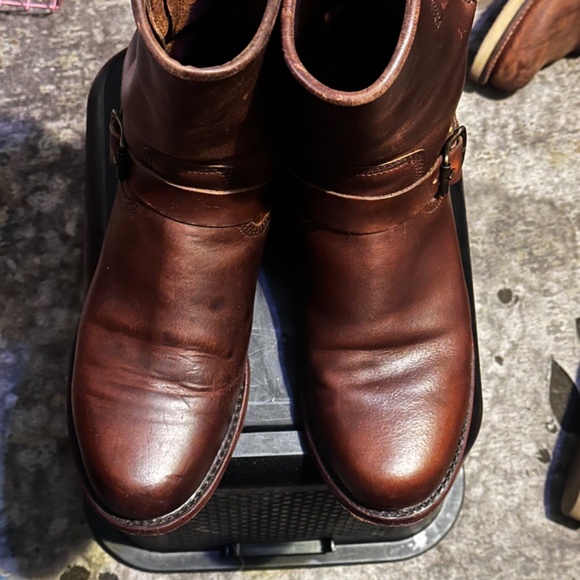 10.5 rust brown leather engineer boots made in the USA Frye boots - Picture 5 of 8